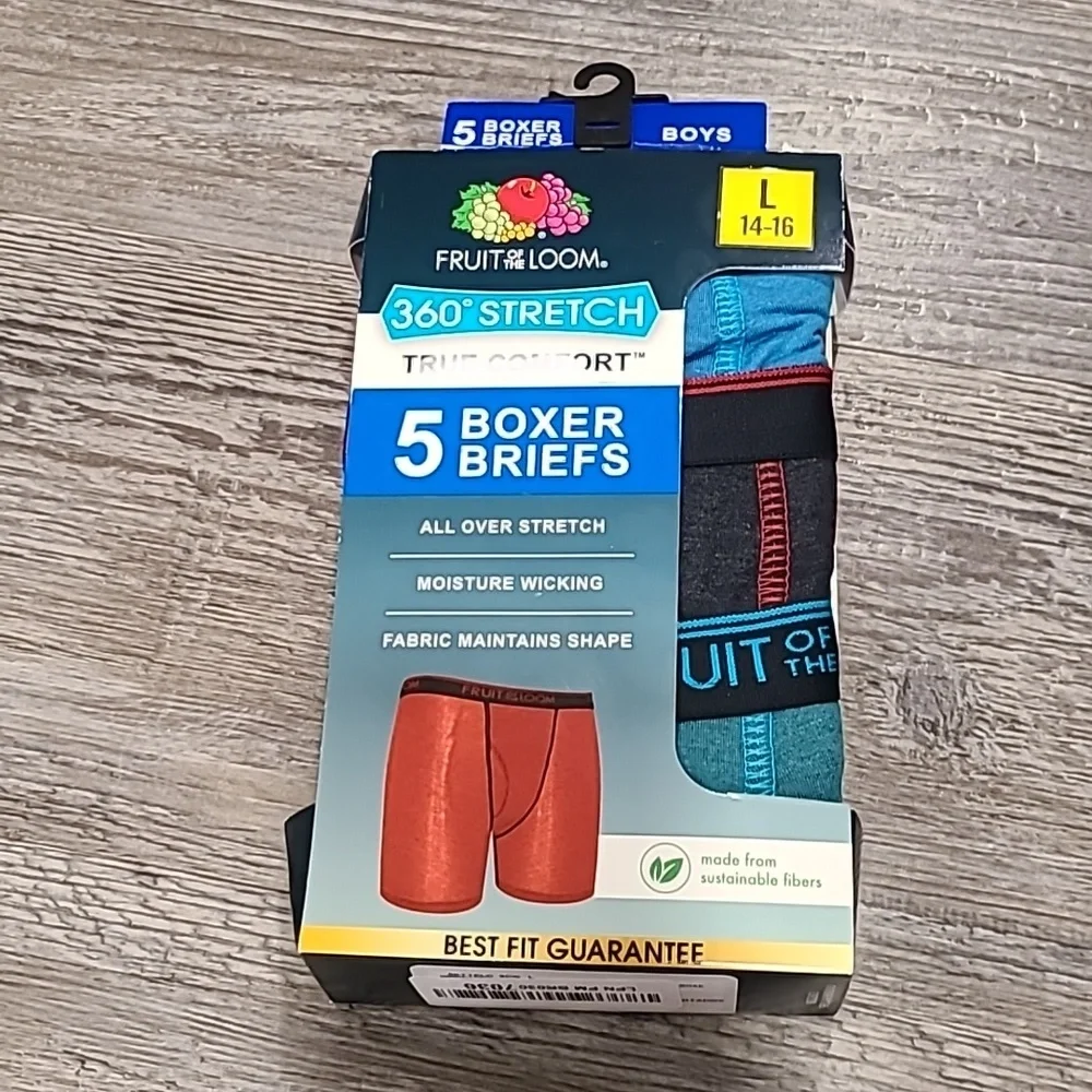 2 PACKS of Fruit of the Loom 360 True Comfort Size Large 14-16